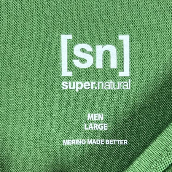 super.natural Shirt Mens Large Green Technical Performance Wool Base Layer Blend - Picture 3 of 8